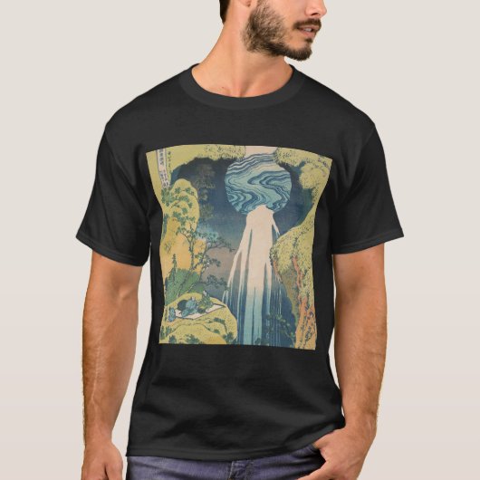 北斎 阿弥陀滝 日本 滝 Tシャツ (正面)