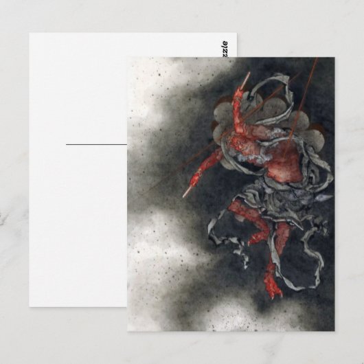 北斎『雷神』 ポストカード (正面/裏面)