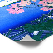 北斎 Goten-Yama Hill Hokusai Cherry Blossom Fine Art ポスター (角)