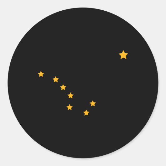 北斗七星アラスカ州旗ステートピース ラウンドシール (正面)