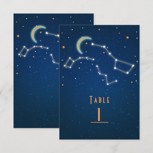 北斗七星 星座早見表 番号 招待状 (正面/裏面)
