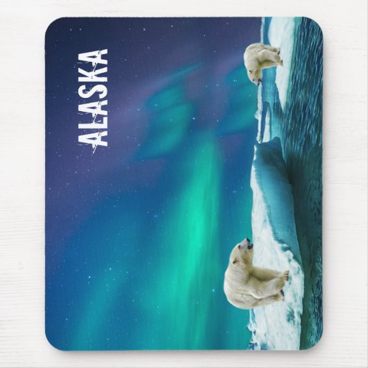 北方灯のホッキョクグマAlaska Mouse pad マウスパッド (正面)