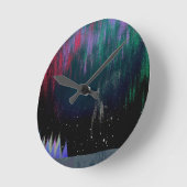 北方灯コンテンポラリー景 ラウンド壁時計 (傾斜)