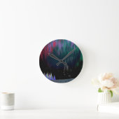 北方灯コンテンポラリー景 ラウンド壁時計 (ホーム)