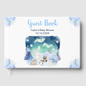 北方灯北極動物赤ちゃんシャワー ゲストブック (正面)