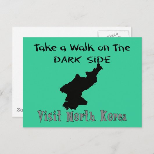 北朝鮮おもしろいTシャツとギフト ポストカード (正面/裏面)