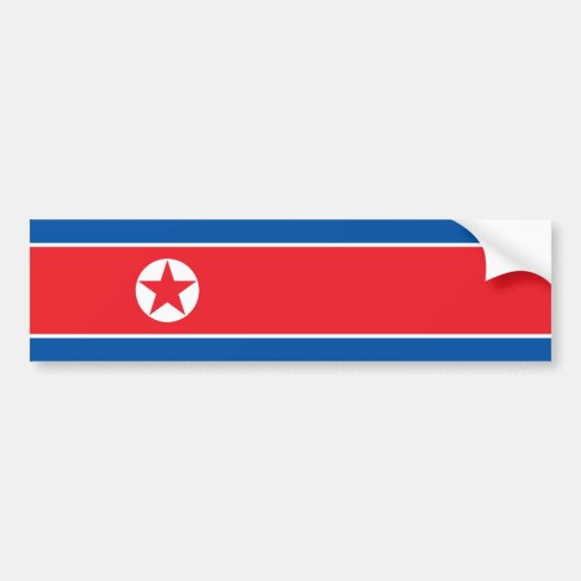 北朝鮮か韓国の旗 バンパーステッカー (正面)