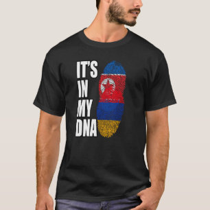 北朝鮮とアルメニアのミックスDNA伝統国旗 Tシャツ