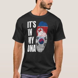 北朝鮮と韓国のミックスDNA伝統Fla Tシャツ