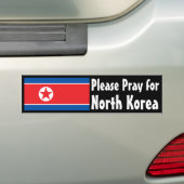 北朝鮮のために祈って下さい バンパーステッカー (車上)