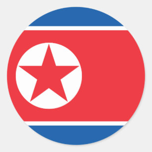 北朝鮮のステッカーの旗 ラウンドシール