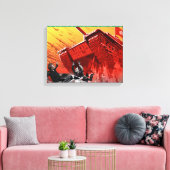 北朝鮮のプロパガンダ彼らは私を転が見る キャンバスプリント (インサイチュ (リビング))