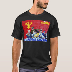 北朝鮮の共産党ポスター Tシャツ