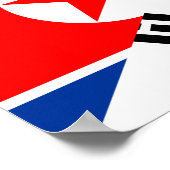 北朝鮮の半旗国のシンボル ポスター (角)