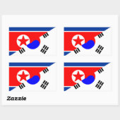 北朝鮮の半旗国のシンボル 長方形シール (シート)