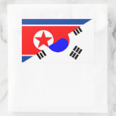 北朝鮮の半旗国のシンボル 長方形シール (バッグ)