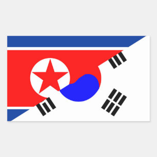 北朝鮮の半旗国のシンボル 長方形シール
