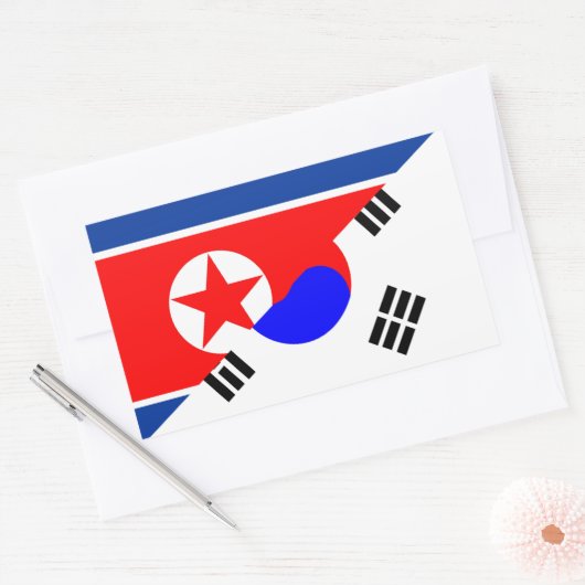 北朝鮮の半旗国のシンボル 長方形シール (封筒)