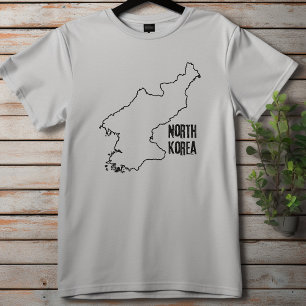 北朝鮮の国の地図と韓国の概縁ど要 Tシャツ