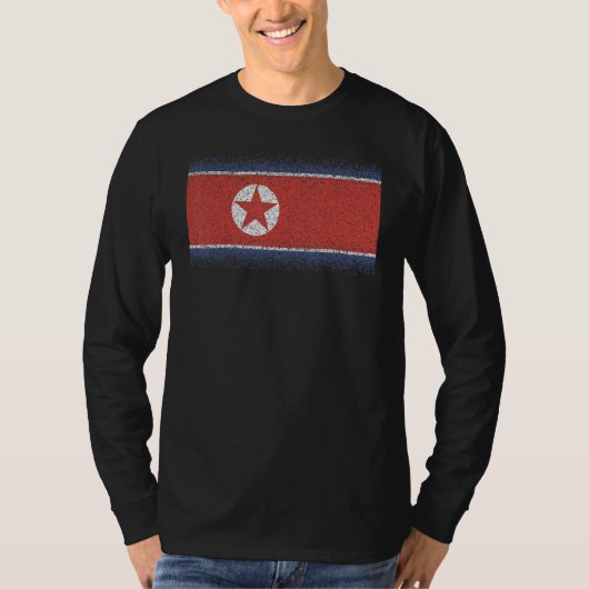 北朝鮮の国旗の男性向けのお土産 Tシャツ (正面)
