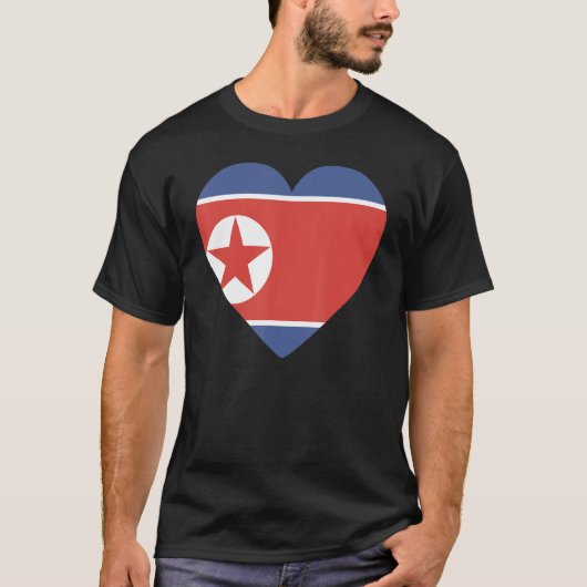 北朝鮮の国旗の男性女性のためのお土産 Tシャツ (正面)