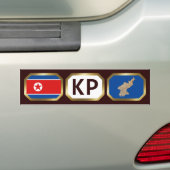 北朝鮮の国旗・地図コードステッカー バンパーステッカー (車上)