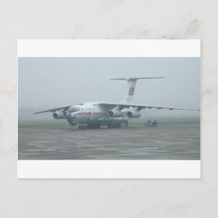 北朝鮮の平壌空港でエア・コリョのIl-76 TD ポストカード