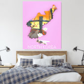 北朝鮮の旅行地図 キャンバスプリント (インサイチュ (寝室))