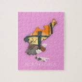 北朝鮮の旅行地図 ジグソーパズル (縦)