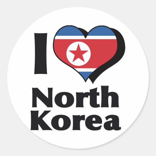 北朝鮮の旗が好き ラウンドシール (正面)
