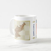 北朝鮮の旗と地図のマグカップ コーヒーマグカップ (正面左)