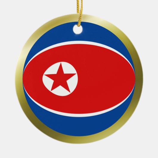 北朝鮮の旗のオーナメント セラミックオーナメント (正面)