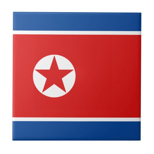 北朝鮮の旗のセラミックタイル タイル (正面)