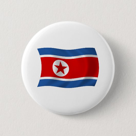 北朝鮮の旗のボタン 缶バッジ (正面)