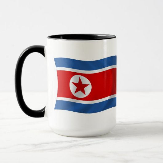 北朝鮮の旗のマグカップ マグカップ (左)