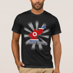 北朝鮮の旗の地図2.0 Tシャツ