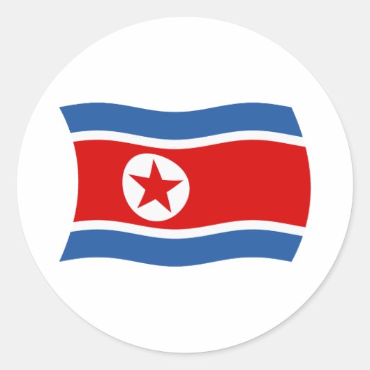 北朝鮮の旗ステッカー ラウンドシール (正面)