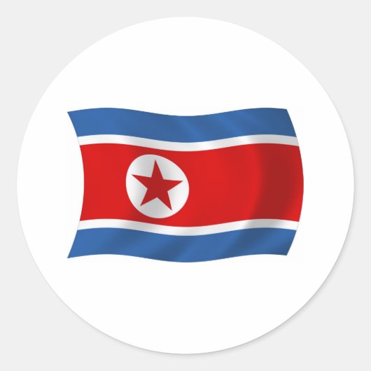 北朝鮮の旗ステッカー ラウンドシール (正面)