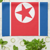 北朝鮮の旗 キッチンタオル (折り畳み)