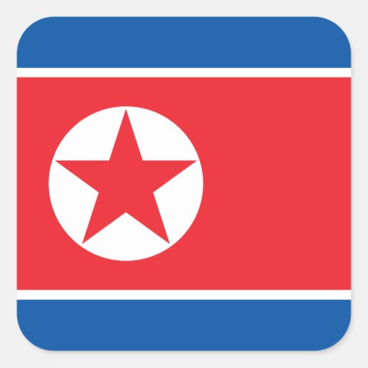 北朝鮮の旗 スクエアシール (正面)