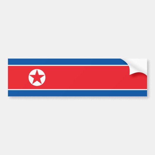 北朝鮮の旗 バンパーステッカー (正面)