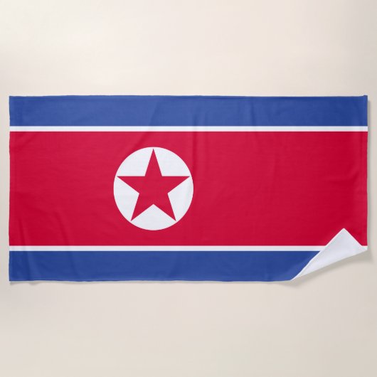 北朝鮮の旗 ビーチタオル (正面)