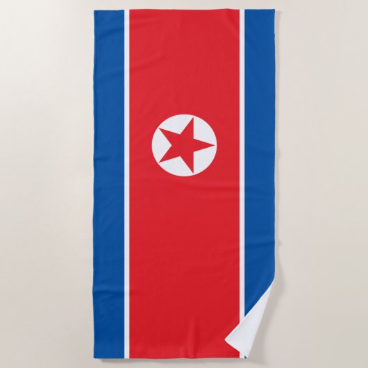 北朝鮮の旗 ビーチタオル (正面)