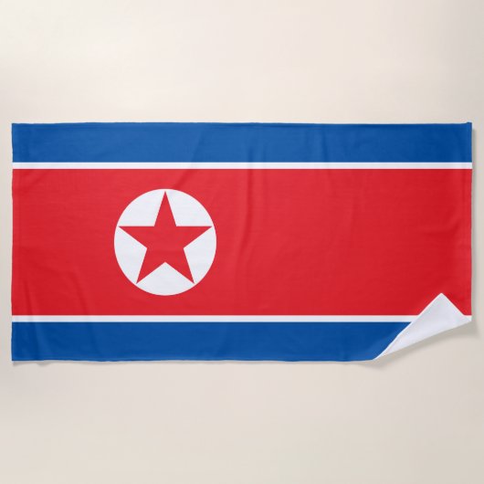 北朝鮮の旗 ビーチタオル (正面)