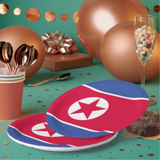 北朝鮮の旗 ペーパープレート (複数)