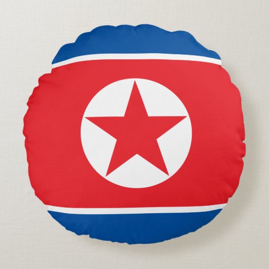 北朝鮮の旗 ラウンドクッション (正面)