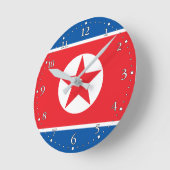北朝鮮の旗 ラウンド壁時計 (傾斜)