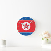北朝鮮の旗 ラウンド壁時計 (ホーム)