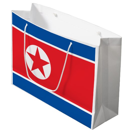 北朝鮮の旗 ラージペーパーバッグ (正面アングル)