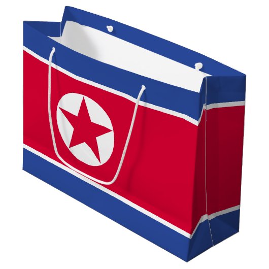 北朝鮮の旗 ラージペーパーバッグ (正面アングル)